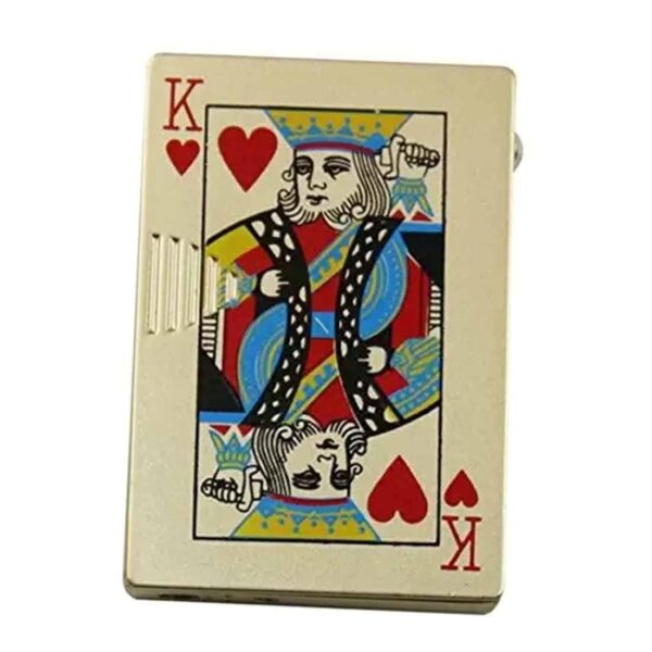 JPack Refillable Metal Slider Playing Card King/Badshah Print Windproof Jet Flame Pocket Lighter Cigarette Lighter