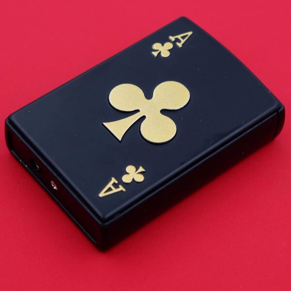 JPack Refillable Metal Side Slider Playing Card Ace of Clubs Print Windproof Jet Flame Pocket Lighter Cigarette Lighter - Image 2