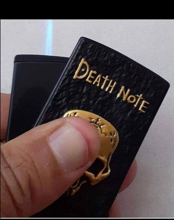 JPack Refillable Metal Side Slider Death Note Windproof Jet Flame Pocket Lighter Cigarette Lighter