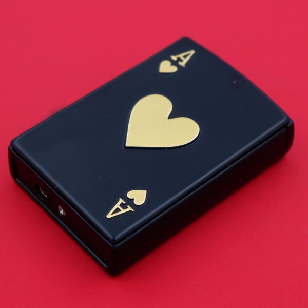 JPack Refillable Metal Slider Playing Card Ace of Hearts Print Windproof Jet Flame Pocket Lighter Cigarette Lighter