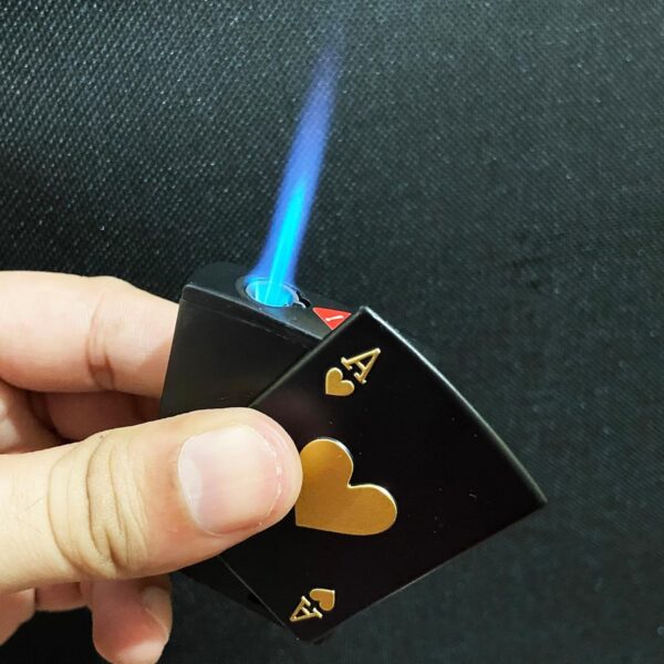 JPack Refillable Metal Slider Playing Card Ace of Hearts Print Windproof Jet Flame Pocket Lighter Cigarette Lighter - Image 4