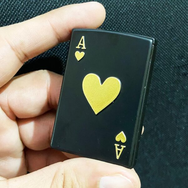 JPack Refillable Metal Slider Playing Card Ace of Hearts Print Windproof Jet Flame Pocket Lighter Cigarette Lighter - Image 3
