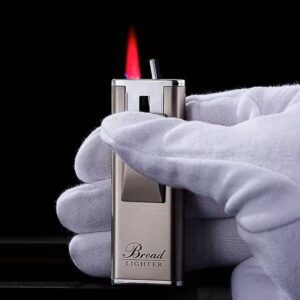 JPack Metal Windproof Cigar Cigarette Lighter, Refillable Pocket Lighter with Slideable Button (Black)