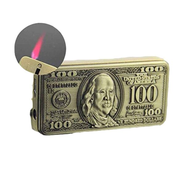 JPack US Dollar Zinc Alloy Stylish Butane Sharp Small Jet Flame Refillable Cigarette Lighter