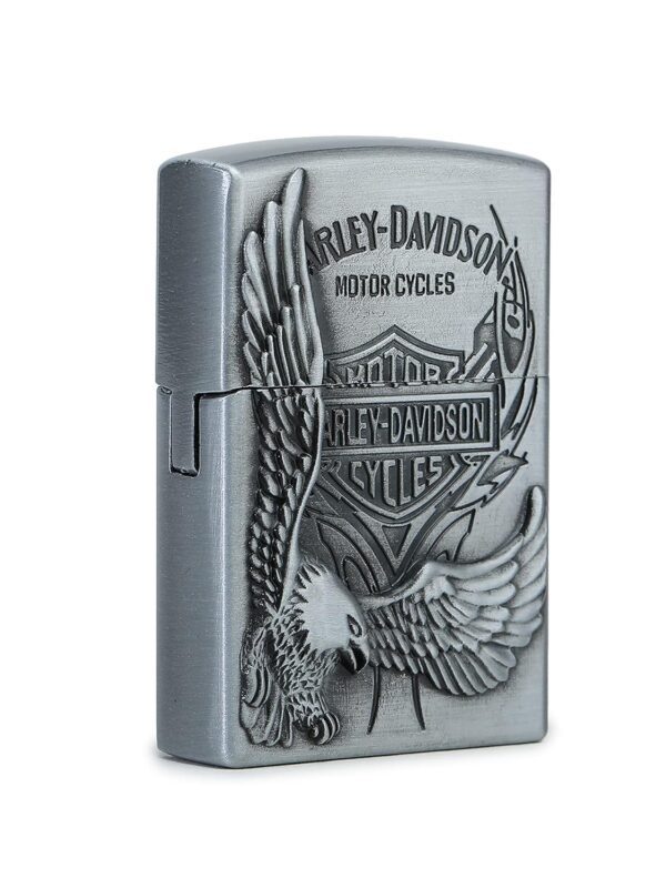 JPack Eagle Print Windproof Refillable Cigarette Pocket Lighter with Metal Finish (Silver) - Image 2