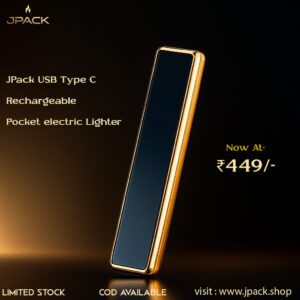 JPack USB Rechargeable Flameless Slider Windproof Pocket Cigarette Lighter