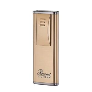 JPack Metal Windproof Cigar Cigarette Lighter, Refillable Pocket Lighter with Slideable Button (Golden)